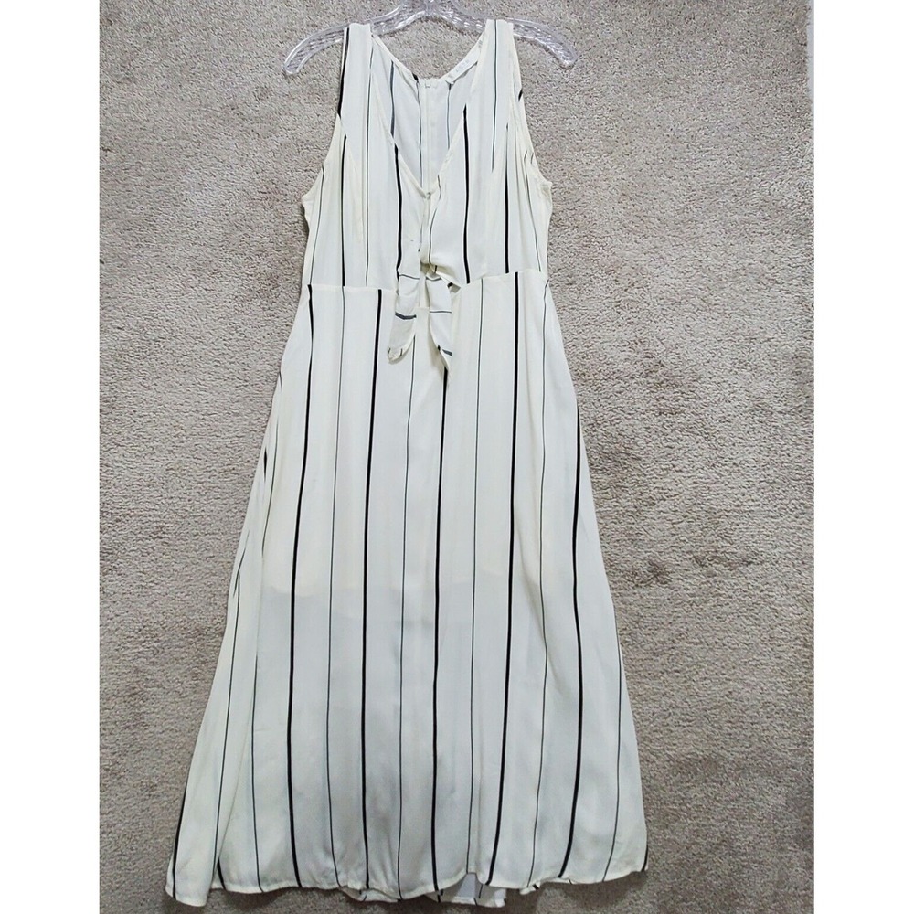 Astr Sleeveless Cream Maxi Dress with Black Vertical Stripes